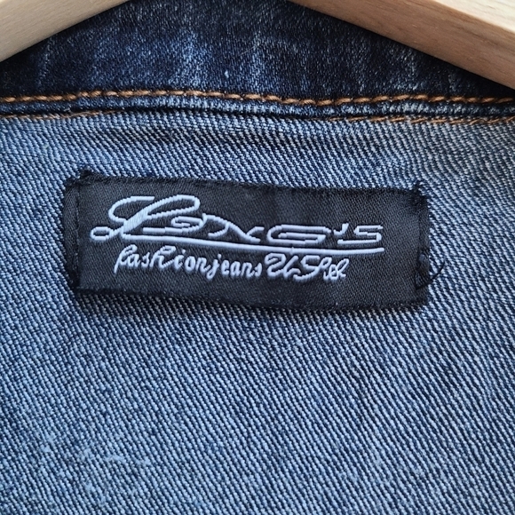 Denim Vest with Embroidered Calavera, Size XL - Picture 7 of 8